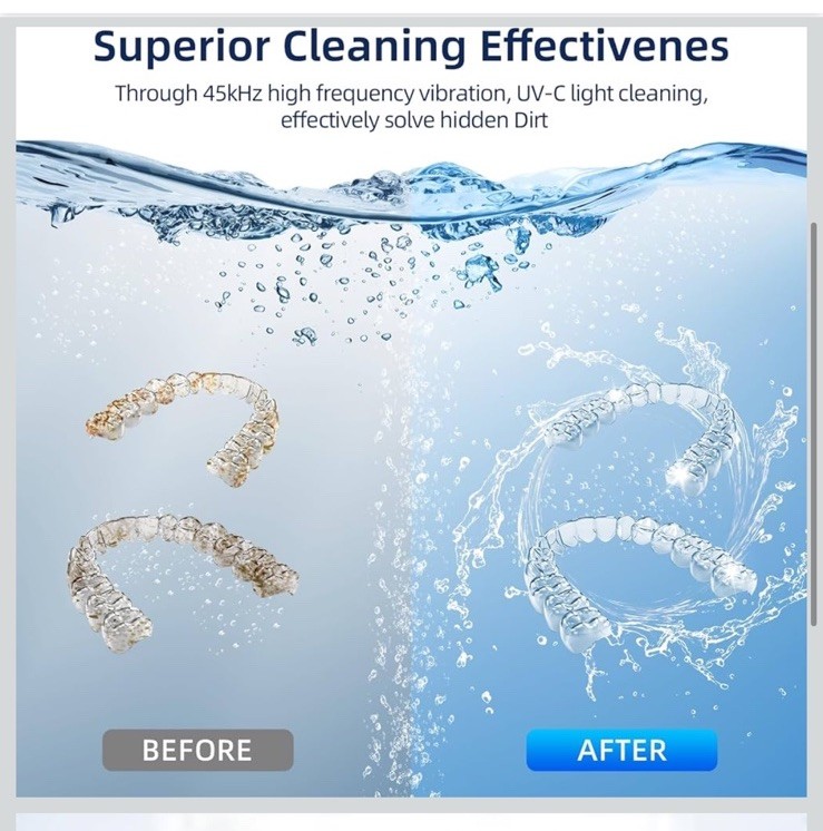ECOBASIC ULTRASONIC RETAINER CLEANER MACHINE DENTURES MOUTH GUARDS