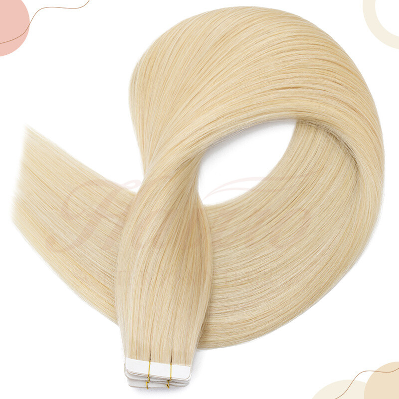 Tape In 12″-24″ Remy 100% Real Russian Human Hair Extensions Invisible Skin Weft