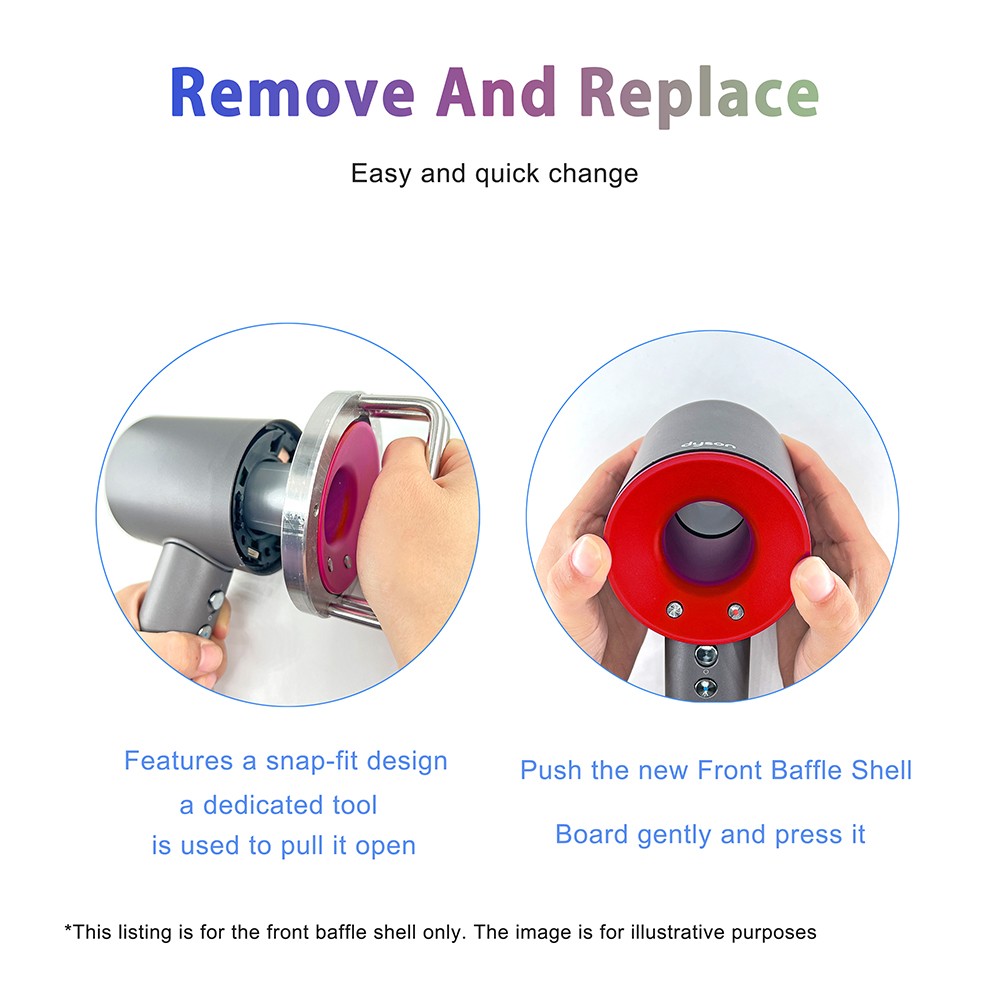 Replacement Front Baffle Shell Cover For Dyson Supersonic HD07 HD08 HD12 HD15