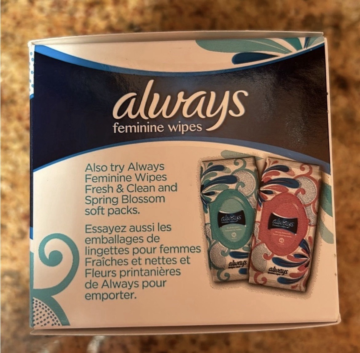 1 Box Always Feminine Wipes Fresh and Clean Individual Wipes to Go 20 count HTF