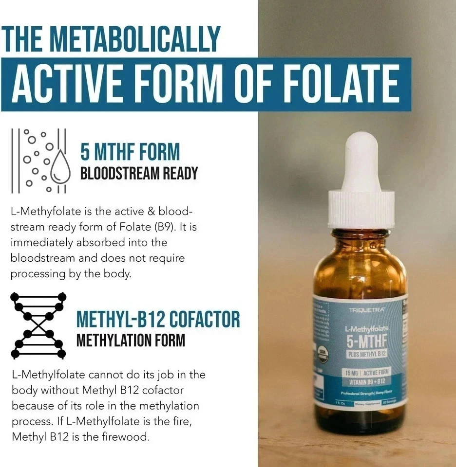 L-Methylfolate 5-MTHF Plus Methyl B12 15 MG Active Formula B9/