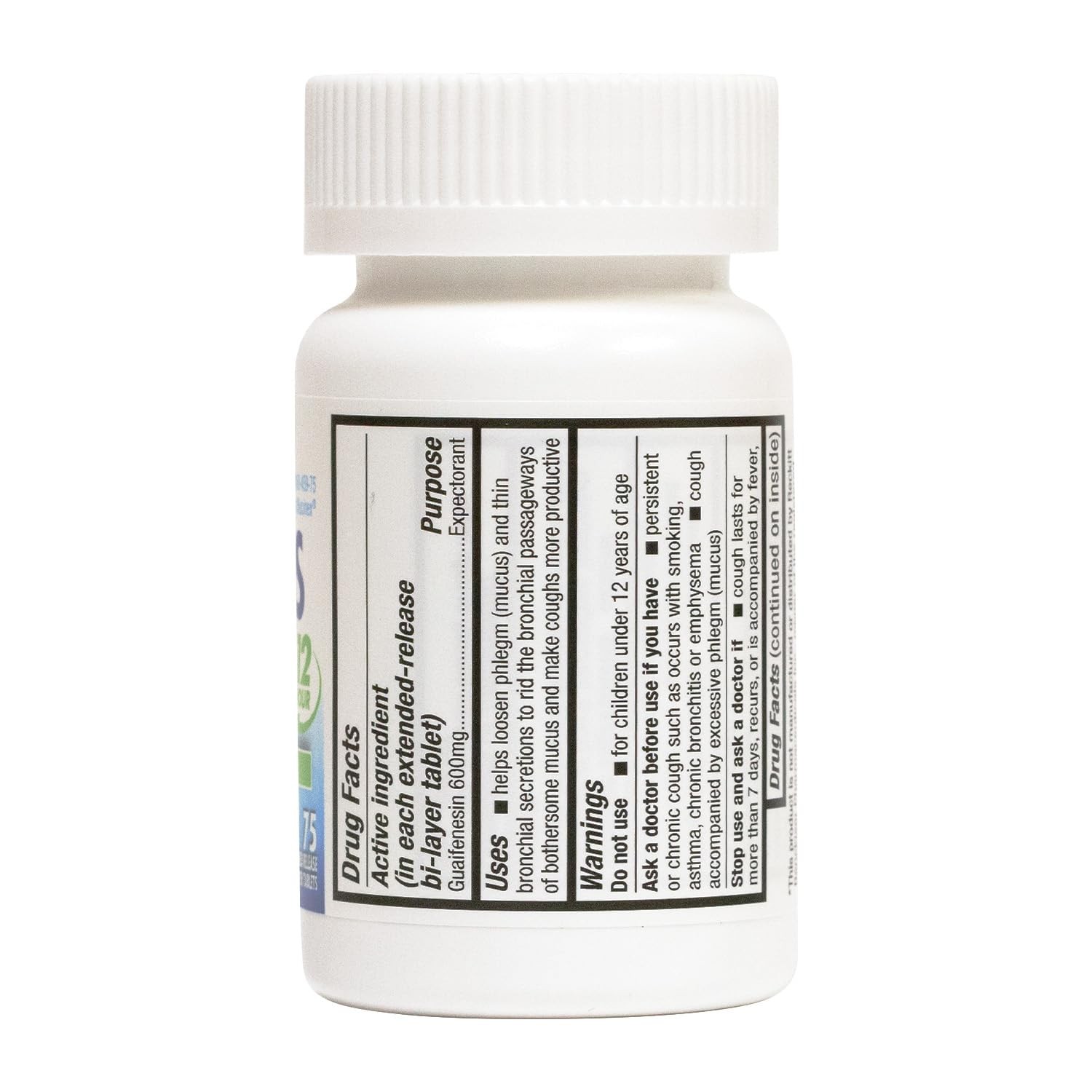 HealthA2Z® Mucus Relief | Guaifenesin 600 mg | 12 Hour | No 75 Count, White