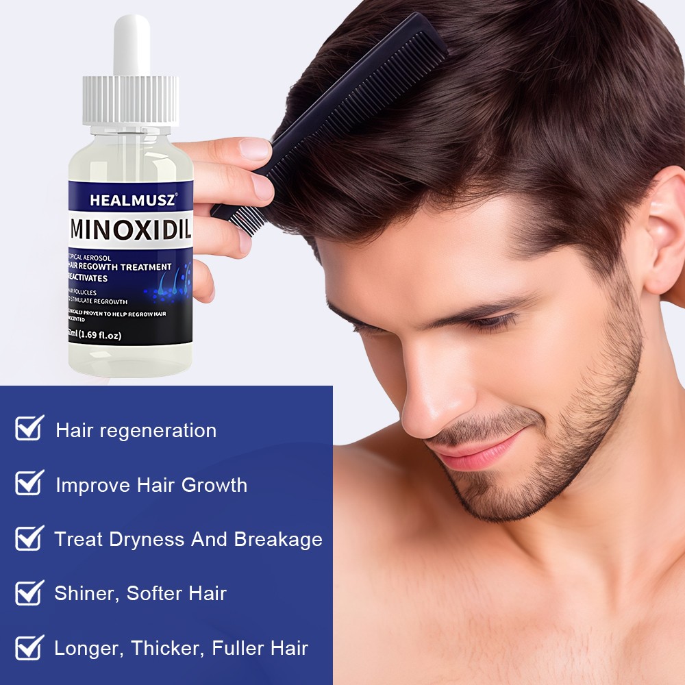 HEALMUS Minoxidil 5% Extra Strength Men 2-10 Month Supply Hair Regrowth Solution
