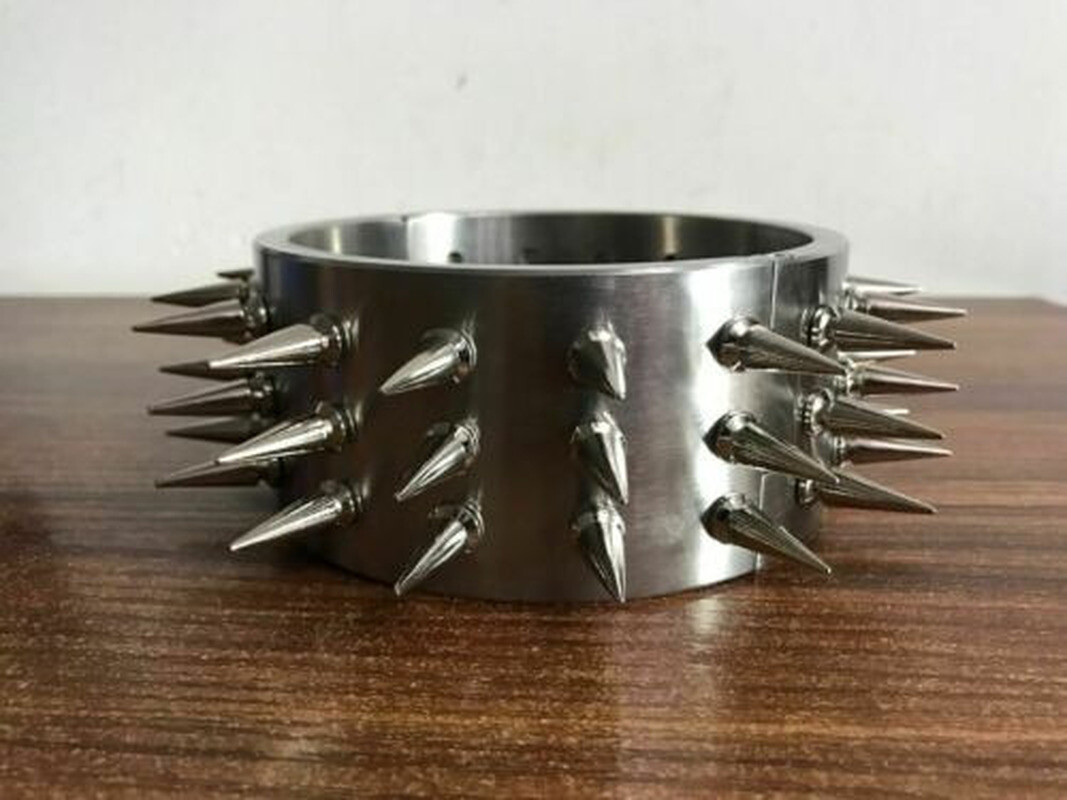 3cm 4cm 6cm High Stainless Steel Neck Collar With Thorn Double Row Spike Choker