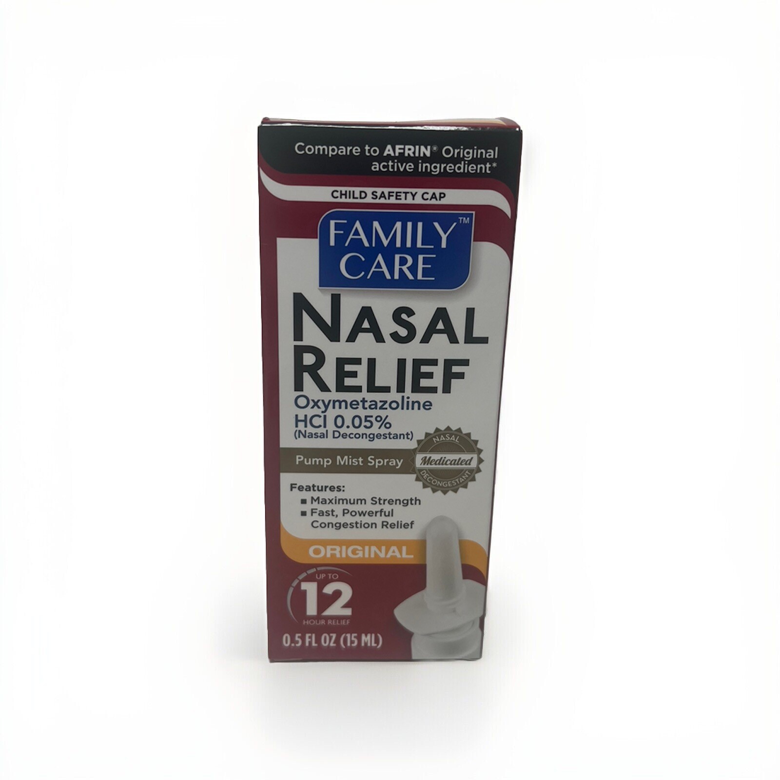 12 Pack – Family Care Decongestant Pump Mist Spray – 0.5fl oz Nasal Spray Relief