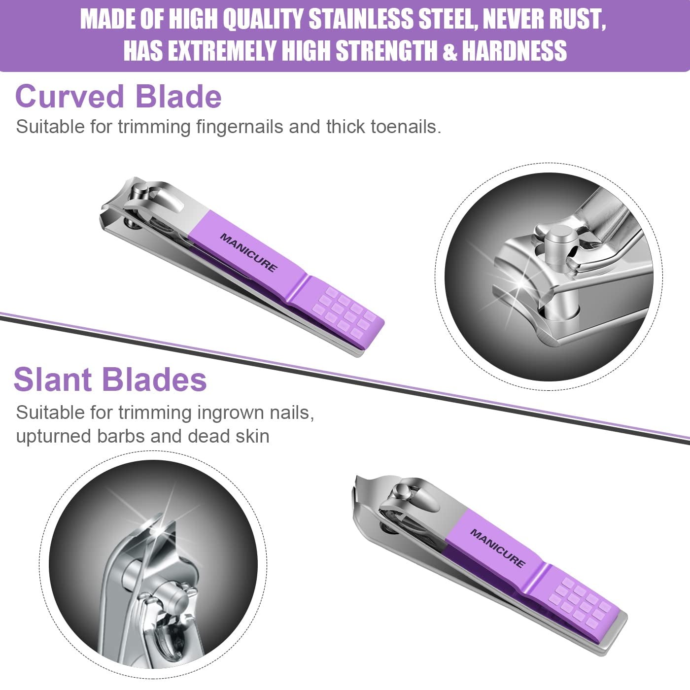 GMOX Stainless Steel Nail Care Set 16pcs Manicure Pedicure Grooming Kit Tools