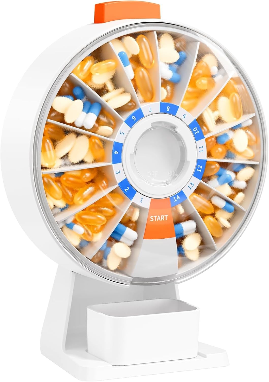 Pill Dispenser Large Pill Organizer with Stand Wall Mountable 7/14 Days-New