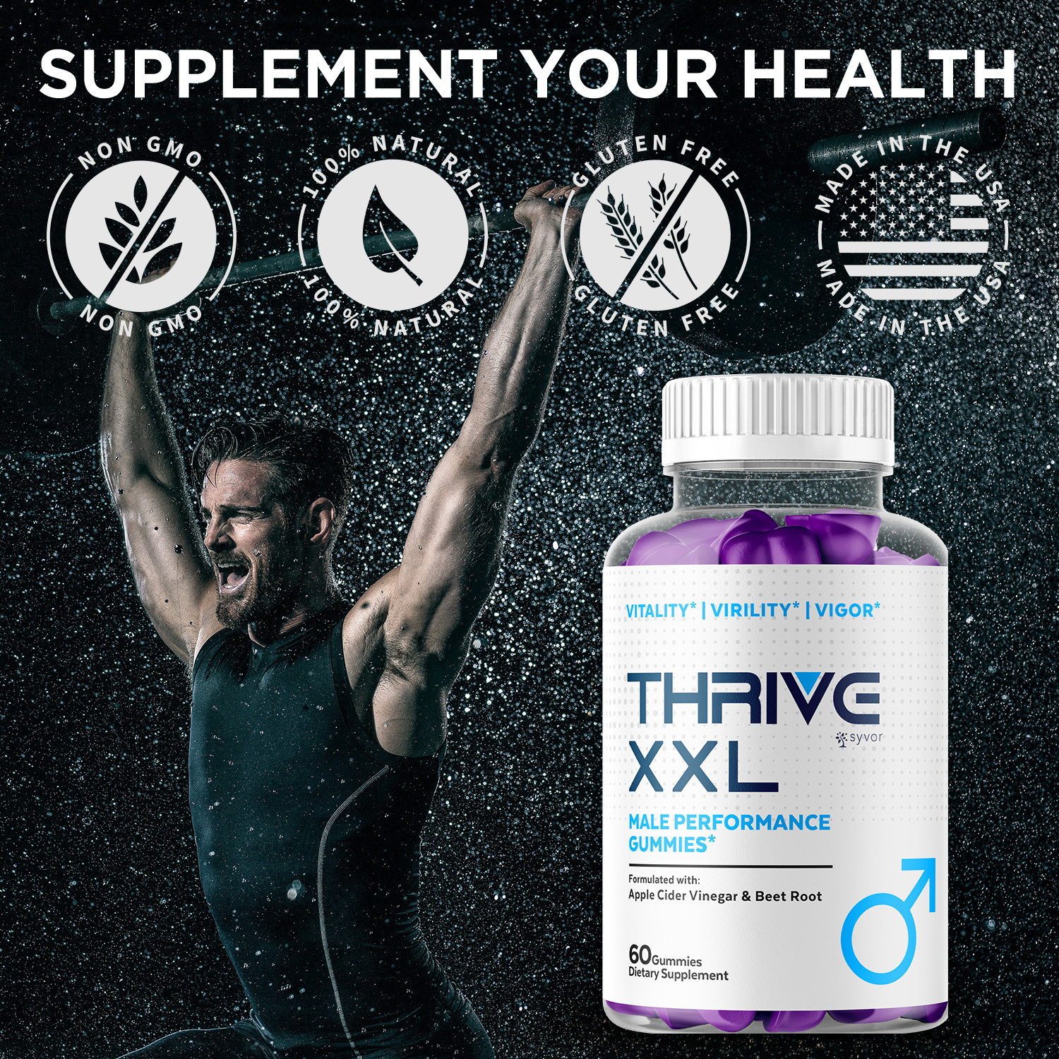 (2 Pack) Thrive XXL Male Gummys Advanced Formula ThriveXXL Vitamin 120 Gummies