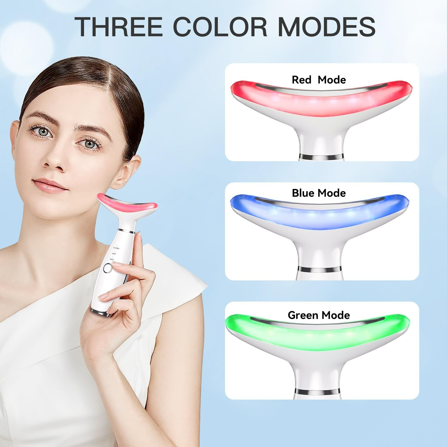 Neck Face Beauty Device, Skin Care Face Massage,3 in 1 Facial Massager, Face Scu