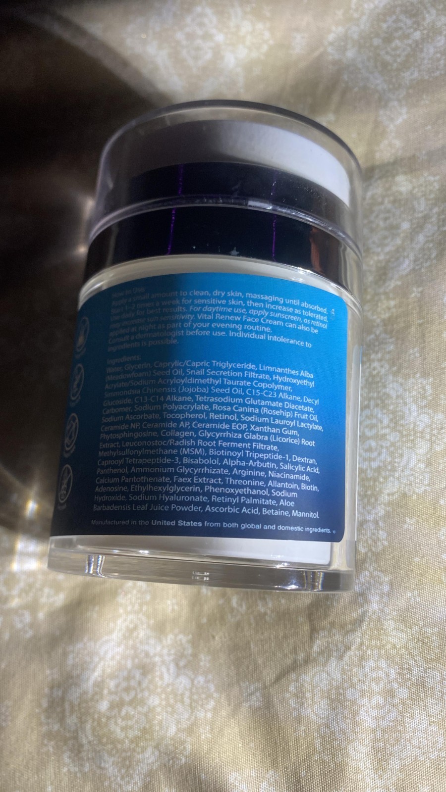 Clean NutraCeuticals Collagen Snail Mucin Retinol Face/Neck Cream 3.52 oz