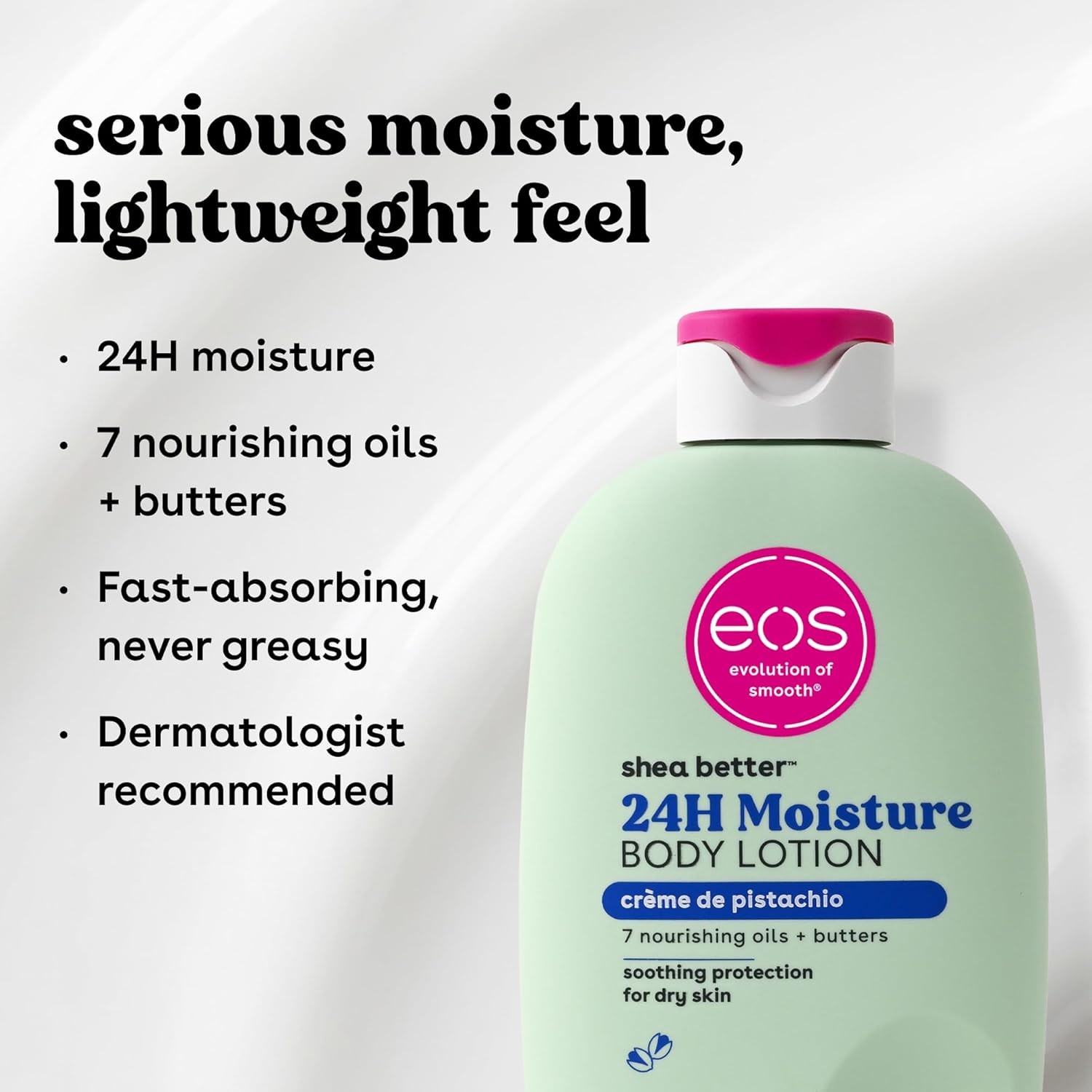 eos Shea Better Body Lotion- Crème de Pistachio, 24-Hour Moisture