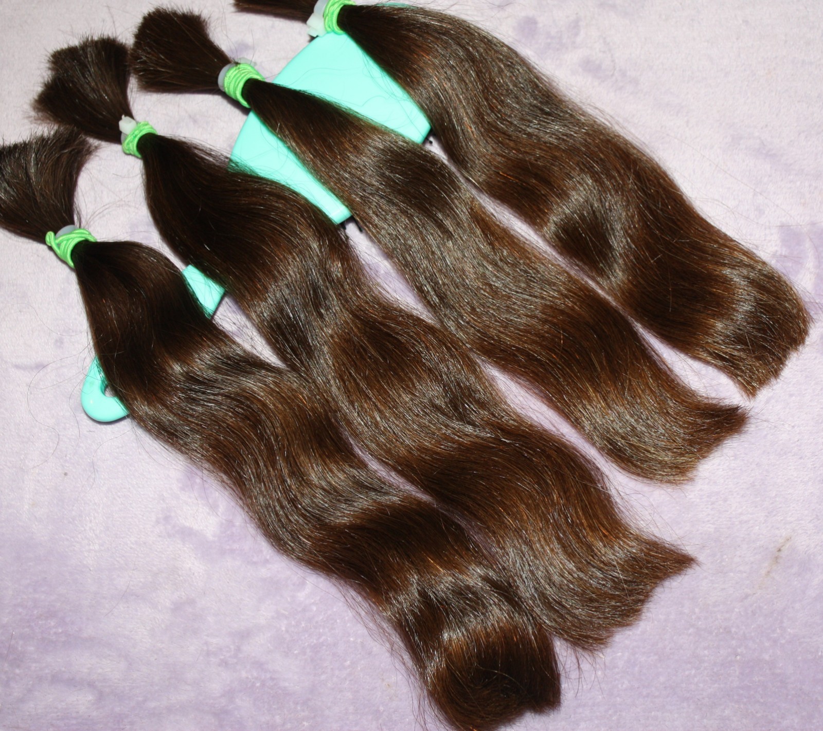 HAIR REBORN WIG 13 IN 3.9oz FINE & SILKY DARK GOLDEN BRUNETTE PONYTAILS F90