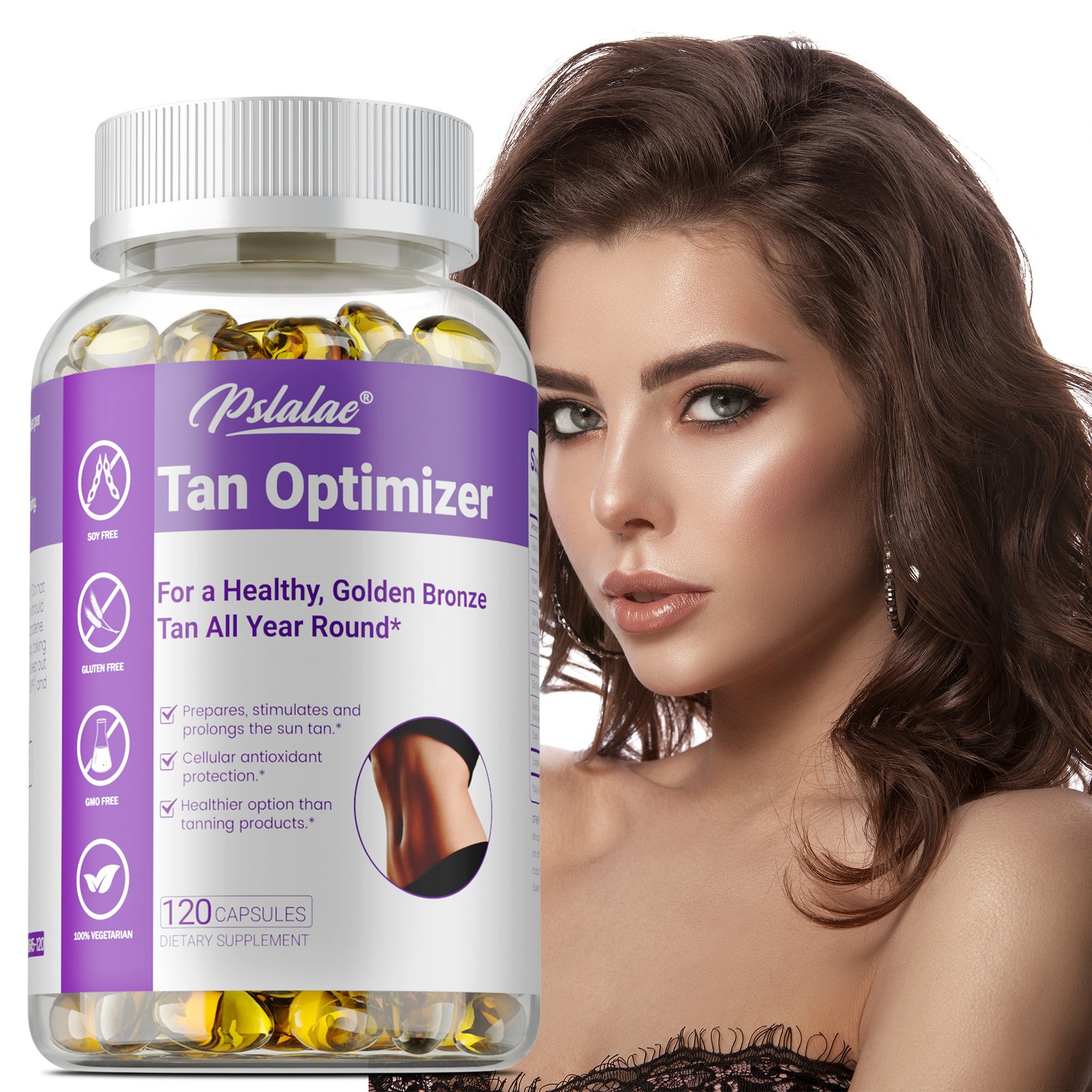 Tan Optimizer 120pcs – Natural Tanning,Improve Dryness and Roughness,Skin Health