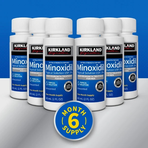 Kirkland Minoxidil 5% Extra Strength Men 6 Month Supply Hair Regrowth Solution