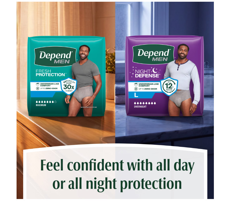 Depend Fresh Protection Men Incontinence Underwear XL 68 Ct Adult Diapers
