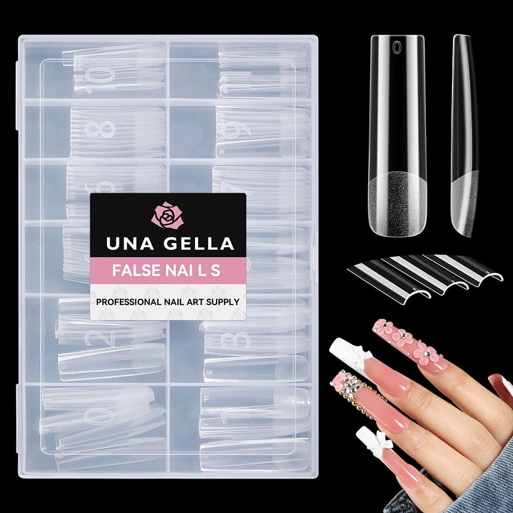 UNA GELLA Long Square Gel Nail Tips XXL: Pre 12 Sizes (Length Not Specified)