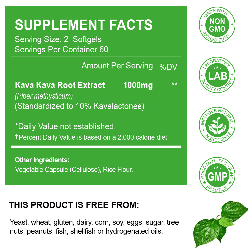 Extra Strength 1000mg Sleep Focus & Mood Support Anxiety Calm Natura 120 Softgel