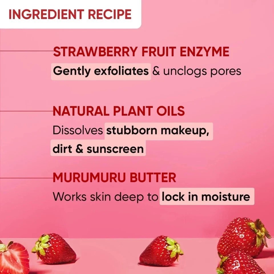 Dot & Key Strawberry Dew Cleansing Balm | For Clean, Smooth & Dewy Skin, 70Ml