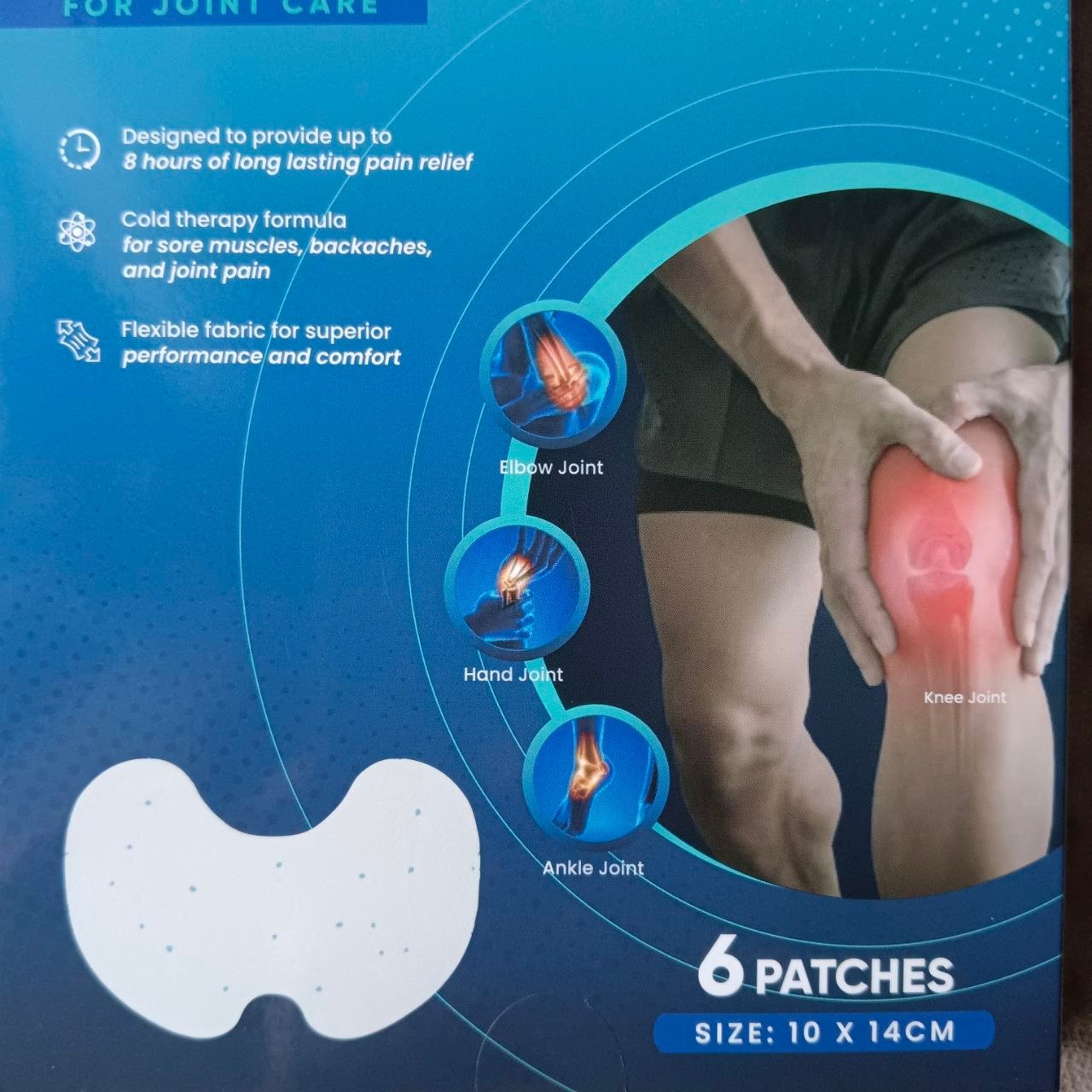 Evin Pain Relief Cold Patch Joint Care 6 Patch Cooling Gel Hydrogel Sore Muscle