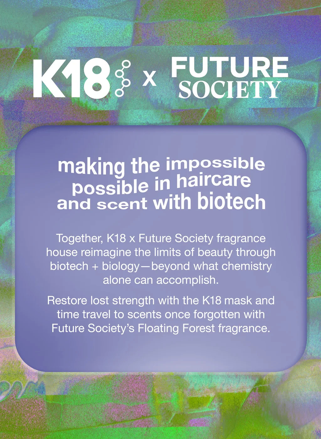 K18 x Future Society Set. Molecular Repair Hair Mask 50 ml + Floating Forest EDP