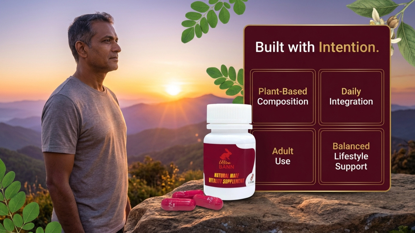 Ultra Bann Men’s Performance | 1 Cap = 2 Days | Premium 30-Day Formula 40+
