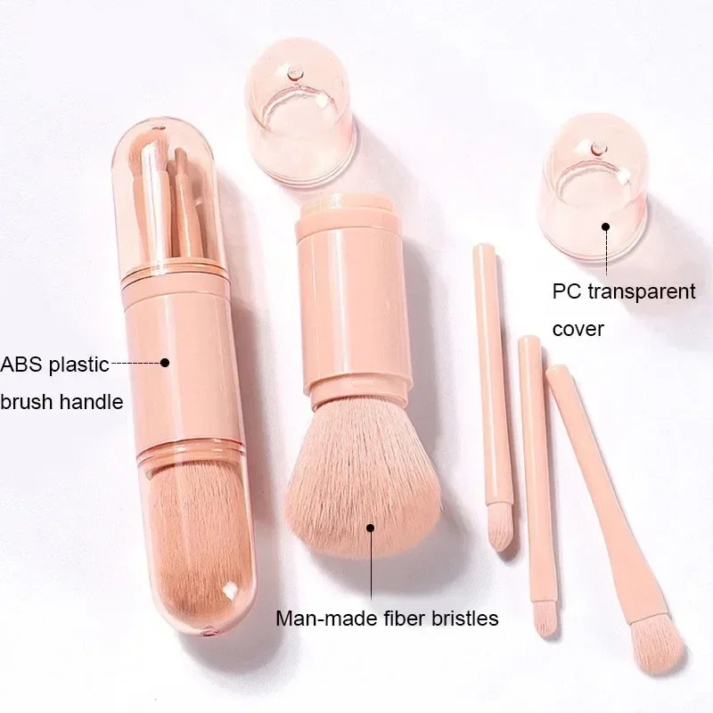 4Pcs/Set 4 in 1 Telescopic Makeup Brush Portable Travel Makeup Brushes Set Eyesh
