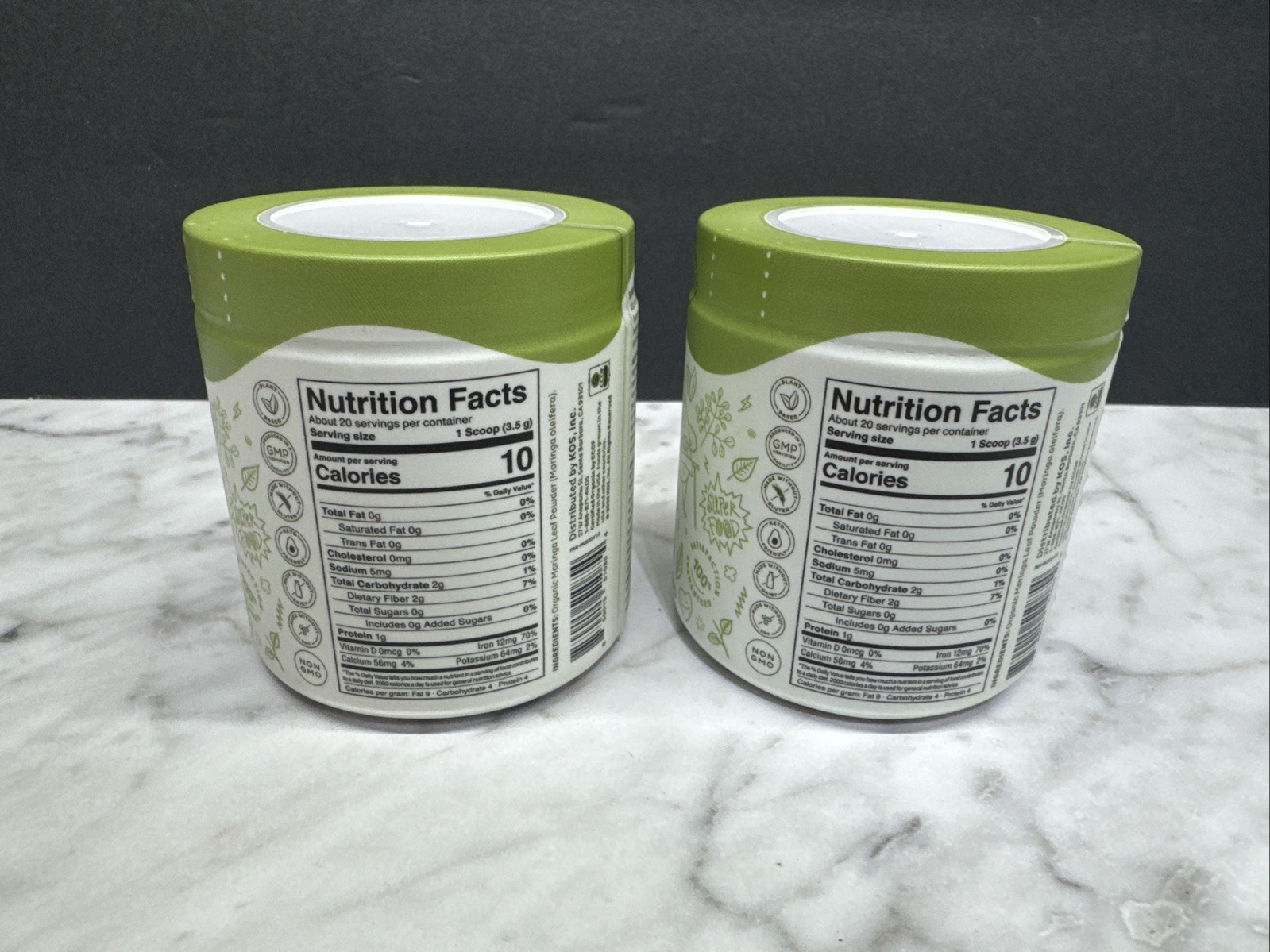 2 Packs – KOS Superfood Booster Organic Moringa Powder 2.5 oz Exp 05/01/2025