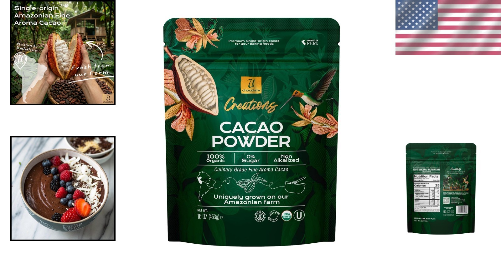 1 LB (16 OZ ) Organic Raw Cacao Powder 100% Pure, ALL NATURAL,ALWAYS FRESH
