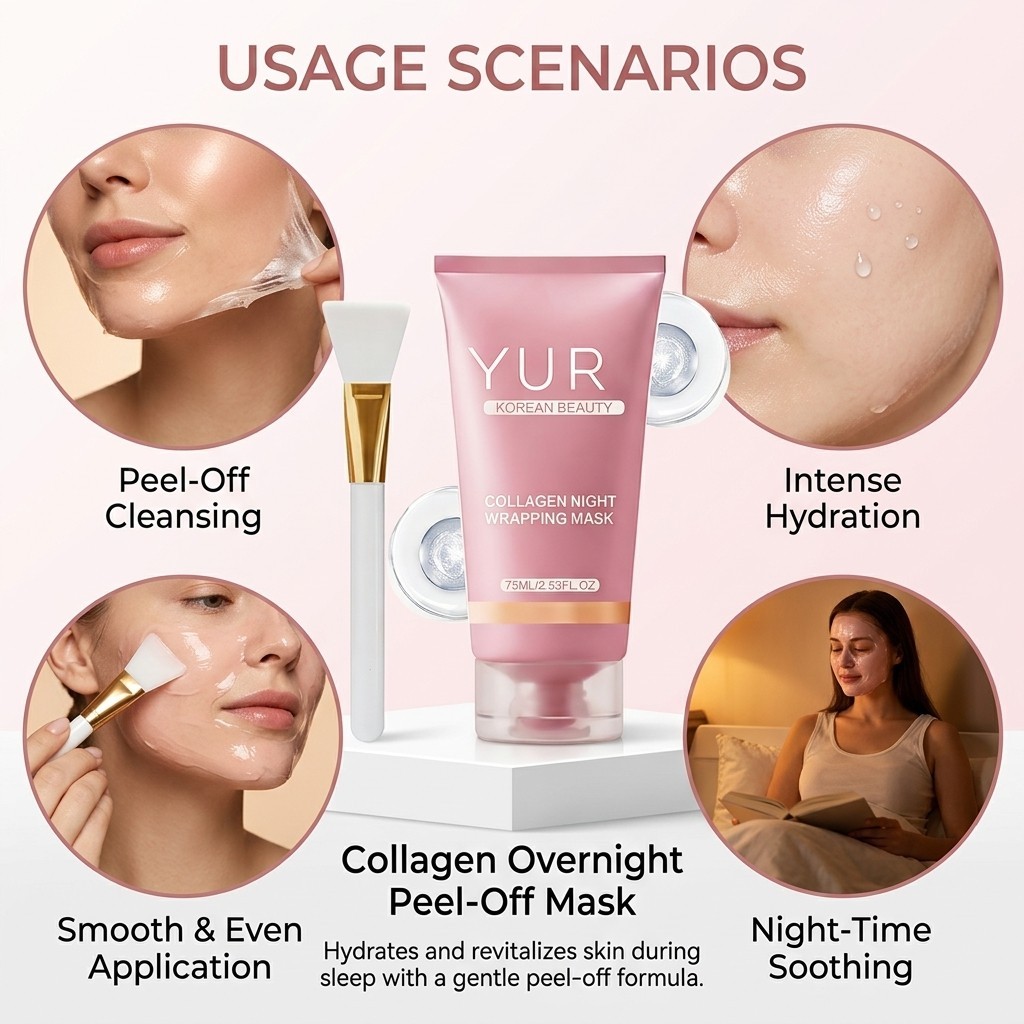 Yuri Korean Collagen Night Wrapping Mask 75ml Hydrating Sleeping Mask New In Box