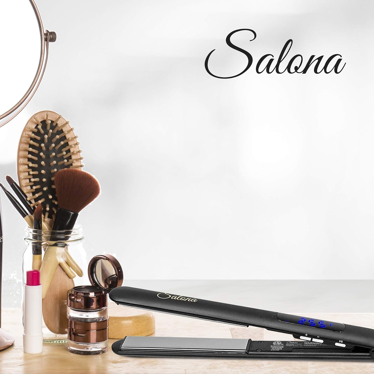 Hair Straightener 1″ Titanium Flat Iron hair straightener and curler -Travel Bag