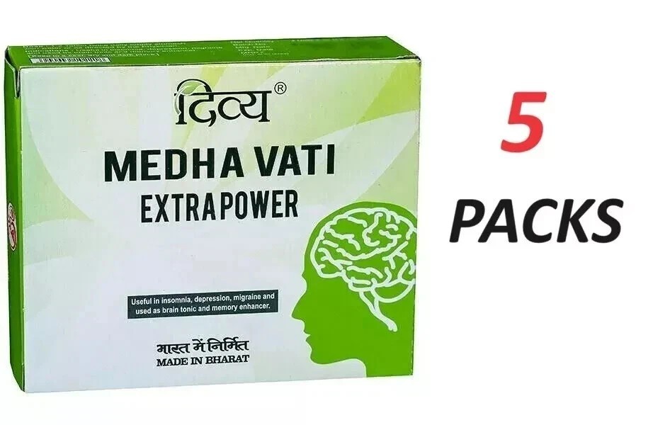 5 X Medha Vati Extra Power 600 Tabs 100% HERBAL FREE SHIPPING 2029 Expiry