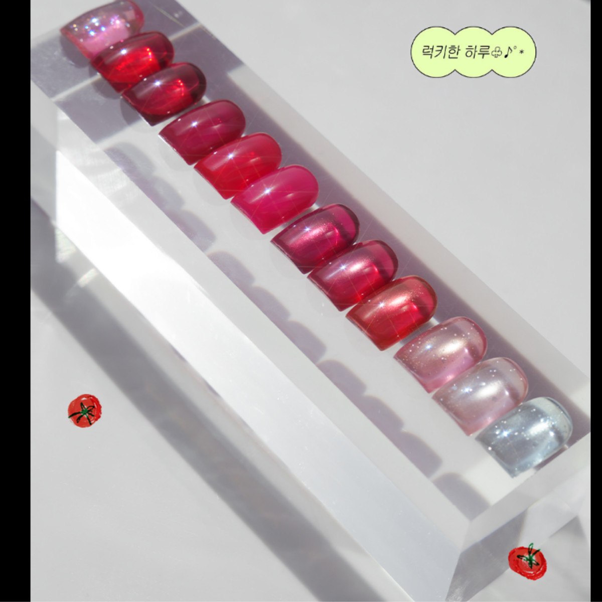 Fauve Gel TOMATO Glitter Syrup & Magnet Red Collection Soak Off Nail Gel