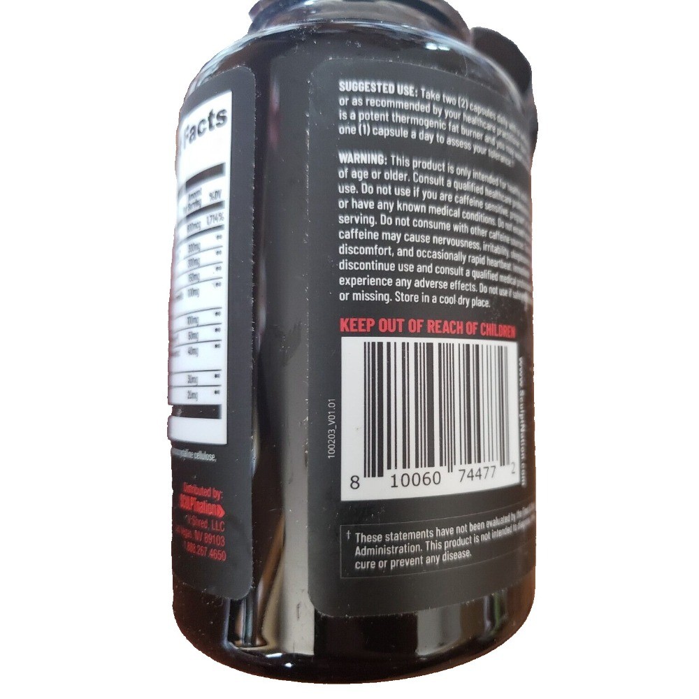 1 bottle Sculptnation BURN EVOLVED 2.0 Fat Loss Supplement , 60 Capsules- 2028