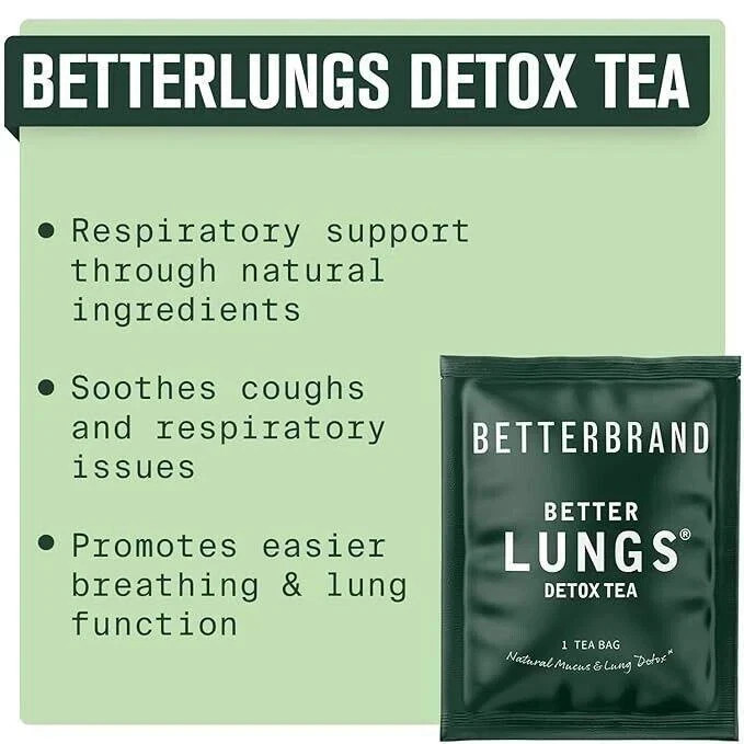Betterbrand Better Lungs Detox Tea – Herbal Tea Bags – Mullein Leaf Ginseng