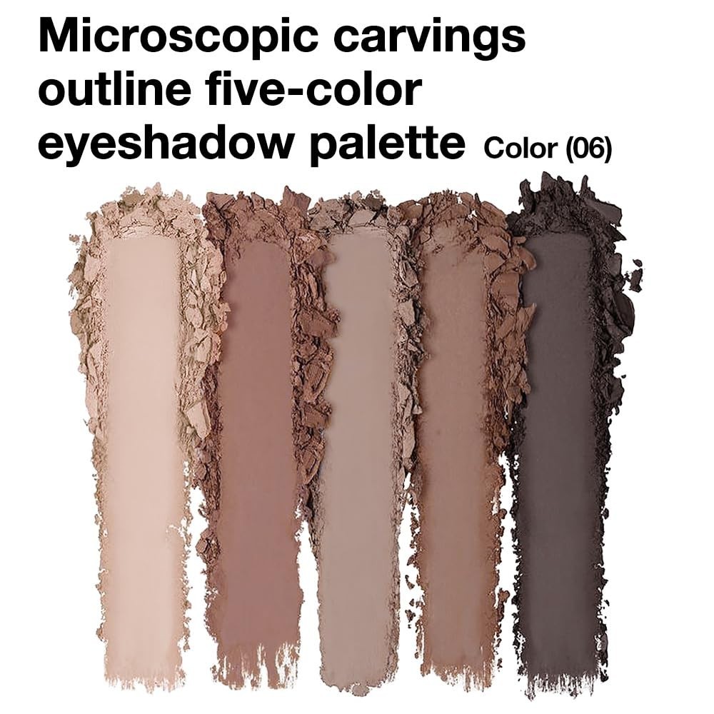 Matte Neutral Cool Brown Eyeshadow Palette,5-Color Matte Taupe Beige Clay Mocha