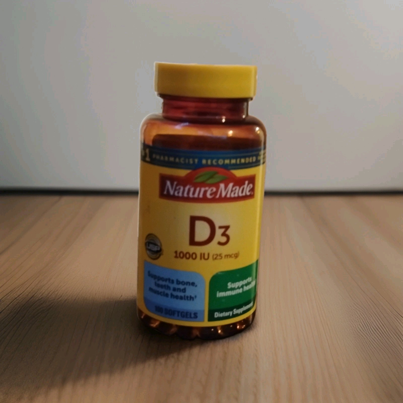 Nature Made Vitamin D3 25 mcg (1000 IU) Bone & Immune 100 Softgels