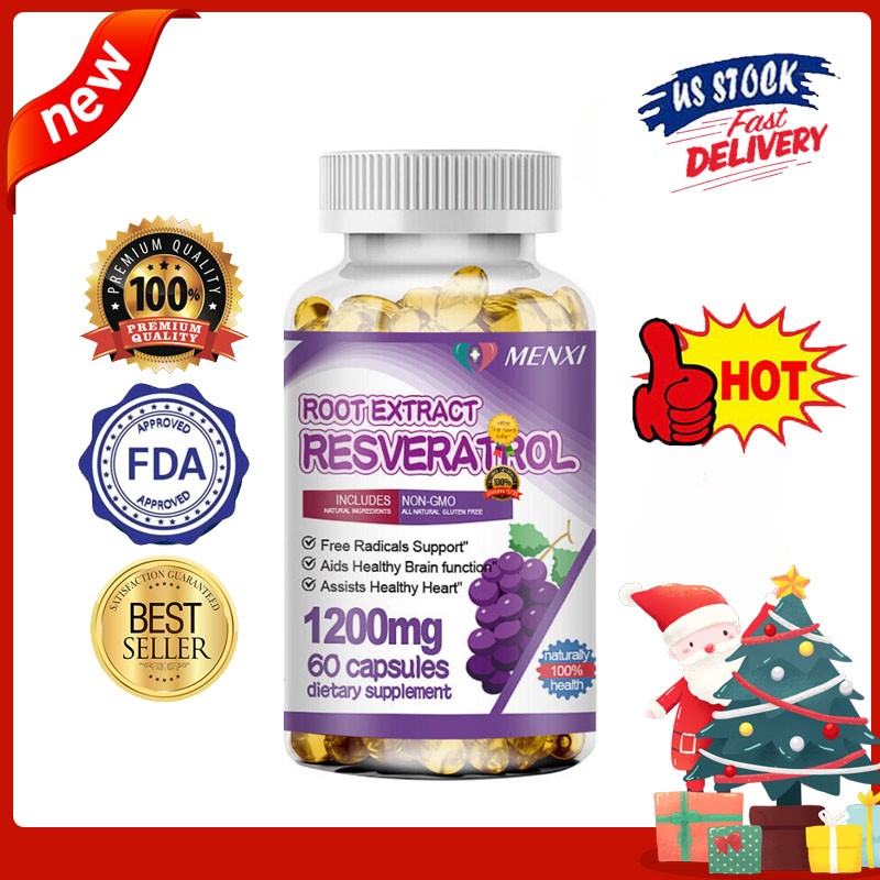 Resveratrol Vegan Softgels Anti-Aging Antioxidants, Brain Support, Radiant Skin