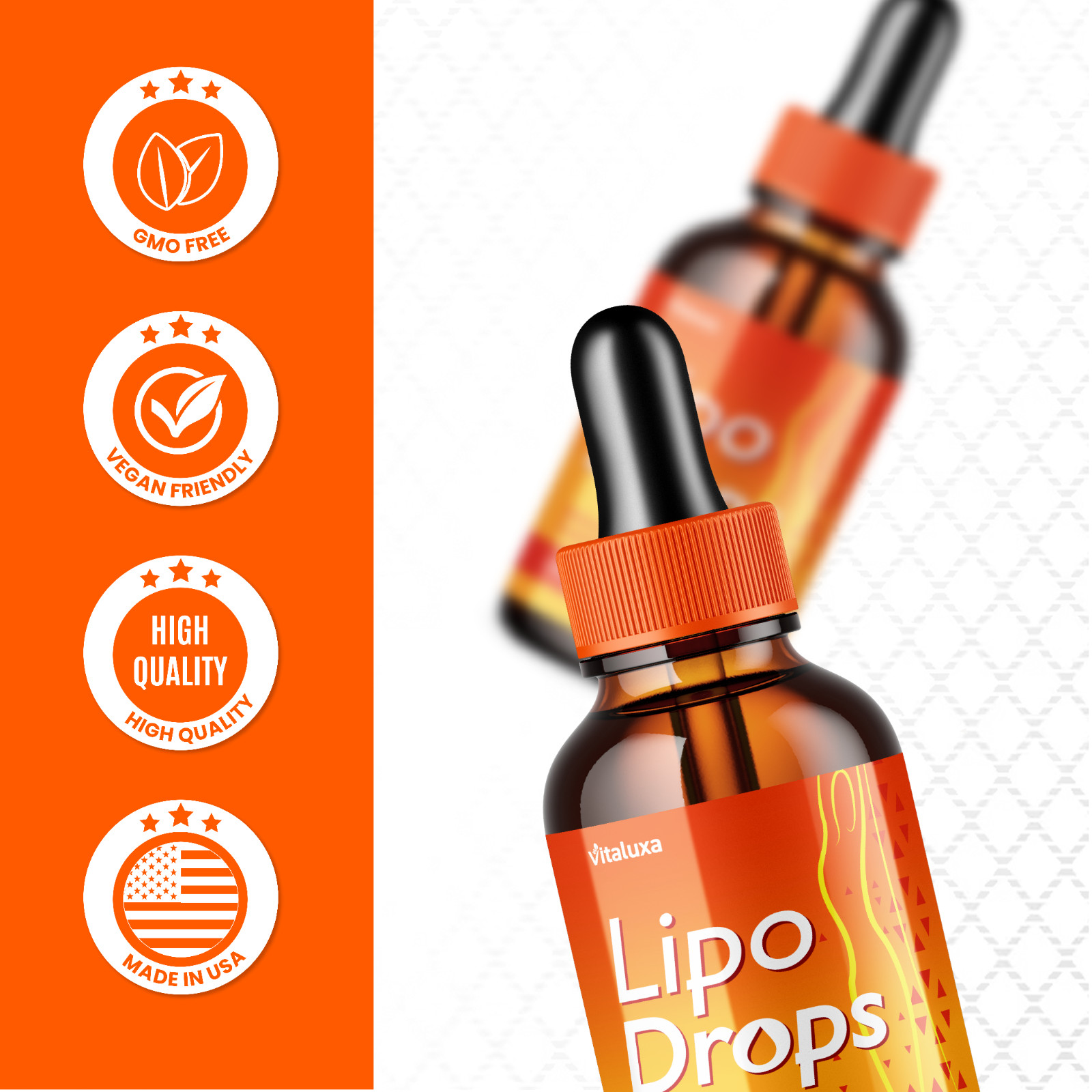 (5 Pack) Lipo Drops – LipoDrops Extra Strength Natural Healthy Organic (10 oz)