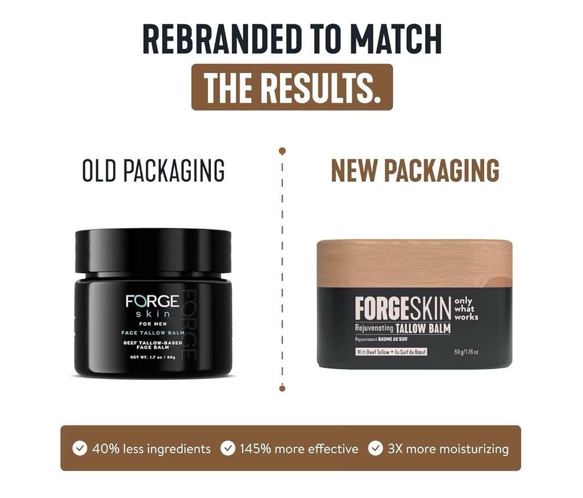 Forge Skin® Wrinkle Defense Beef Tallow Balm for Men [TALLOW-BASED] Moisturizer