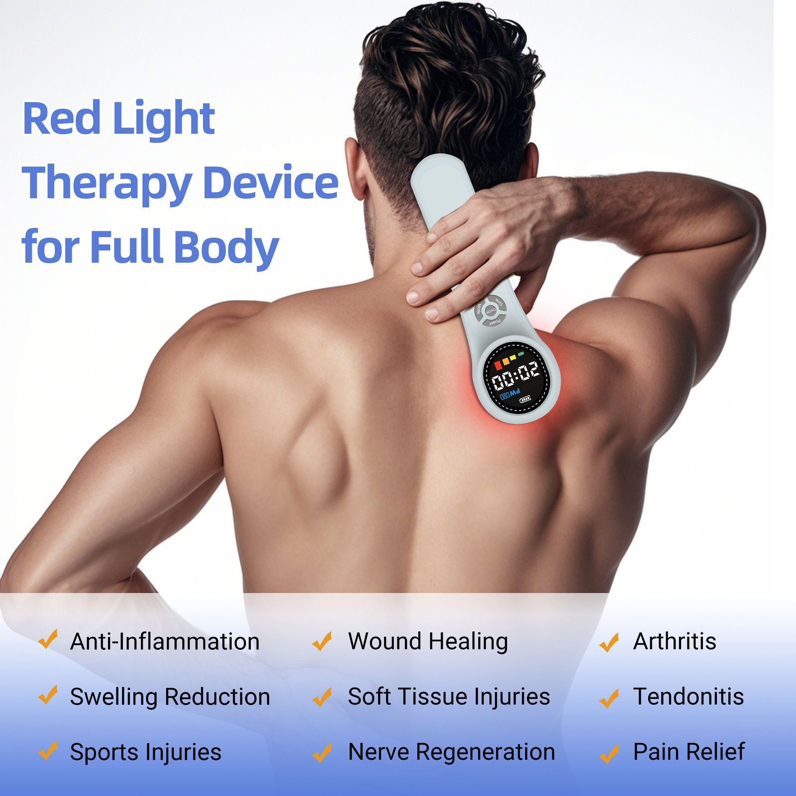 Portable Cold Laser Therapy LLLT Device for Wound Healing Swelling Reduction
