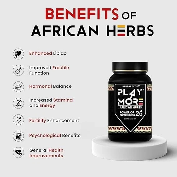 African Herbal Play More Powder Mens Energy Vitality and Health Support