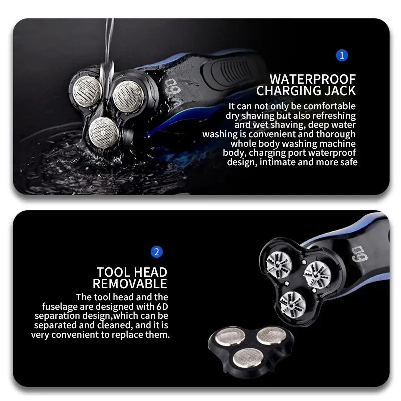 4-in-1 Electric Shaver Razor Waterproof Cordless Rechargeable Head Beard Trimmer