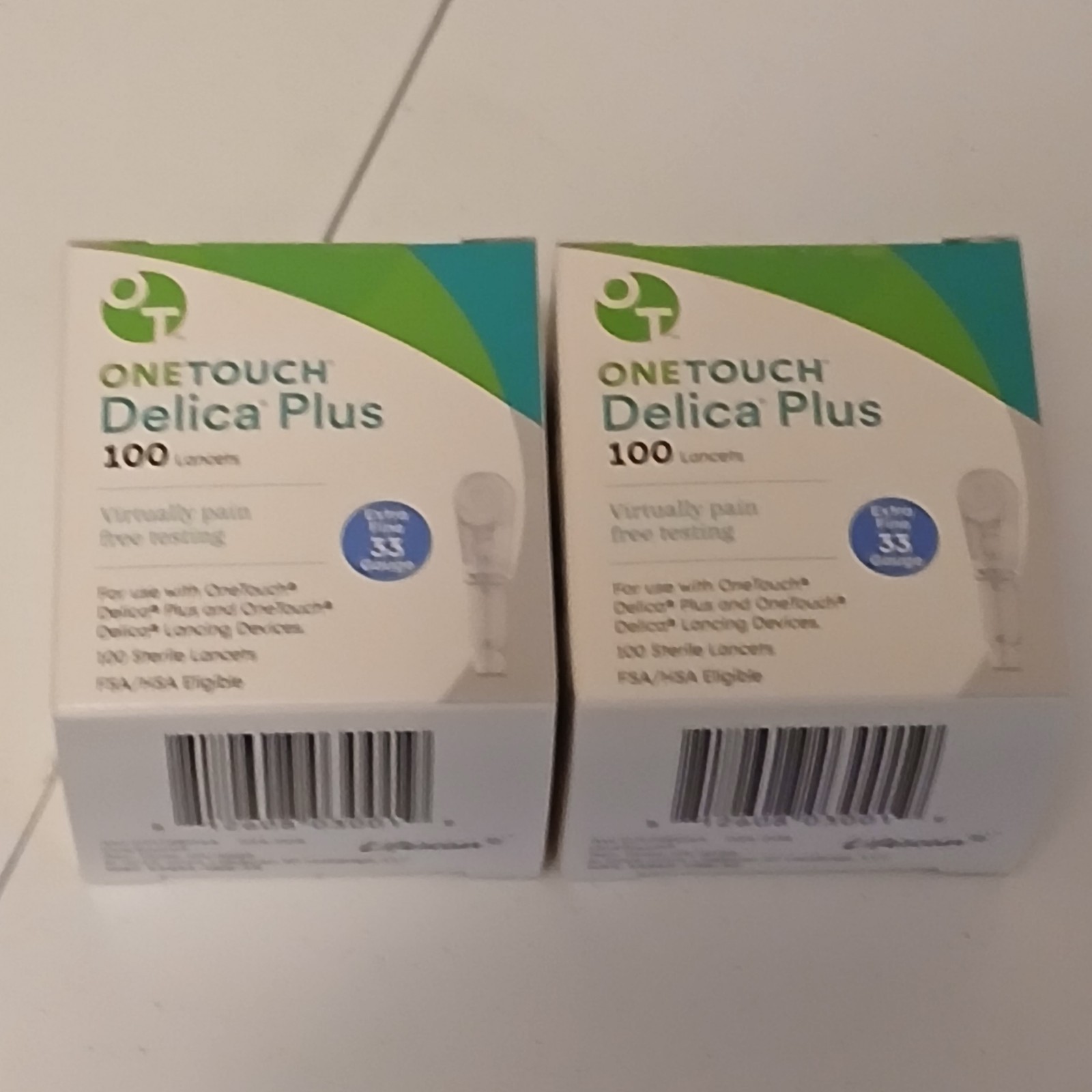 2 BXS OneTouch Delica Plus 200 Lancets 33G (Exp: 12-2029