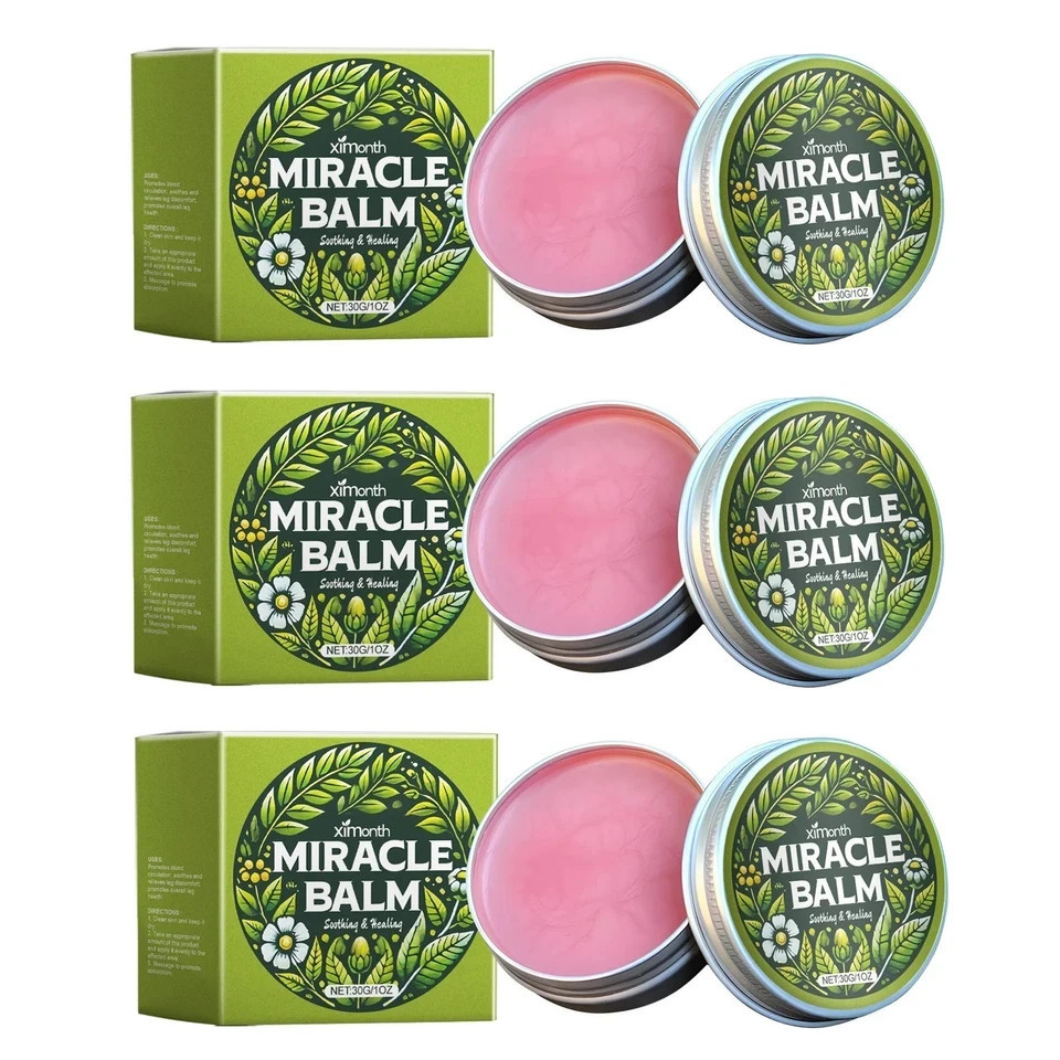 3x Miracle Balm Soothing Joint Cream for Back, Hands, Feet and Body Cream 30g