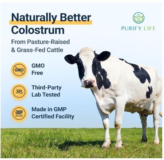 Sugar-Free Colostrum Gummies, Bovine Colostrum for Humans, Grass-Fed 8/2026
