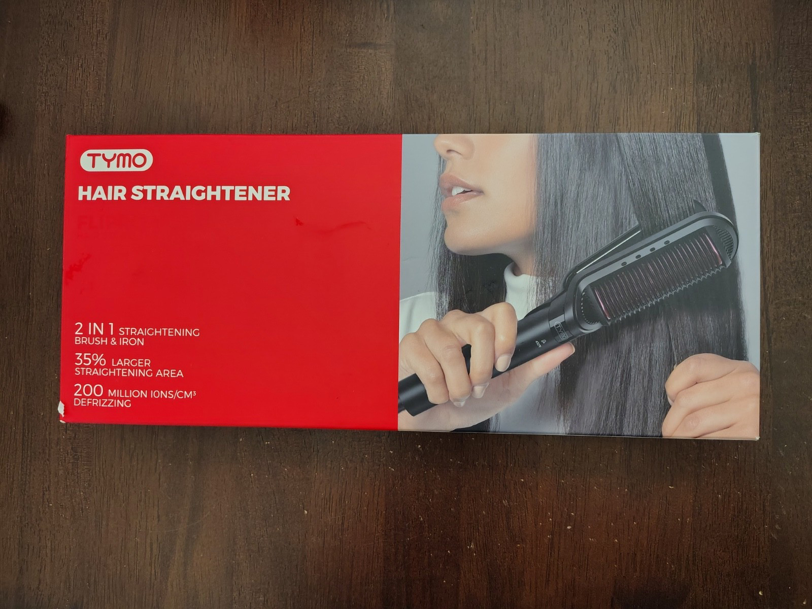 TYMO Flipro Flat Iron Hair Straightener Brush 2 in 1, 200M Ions