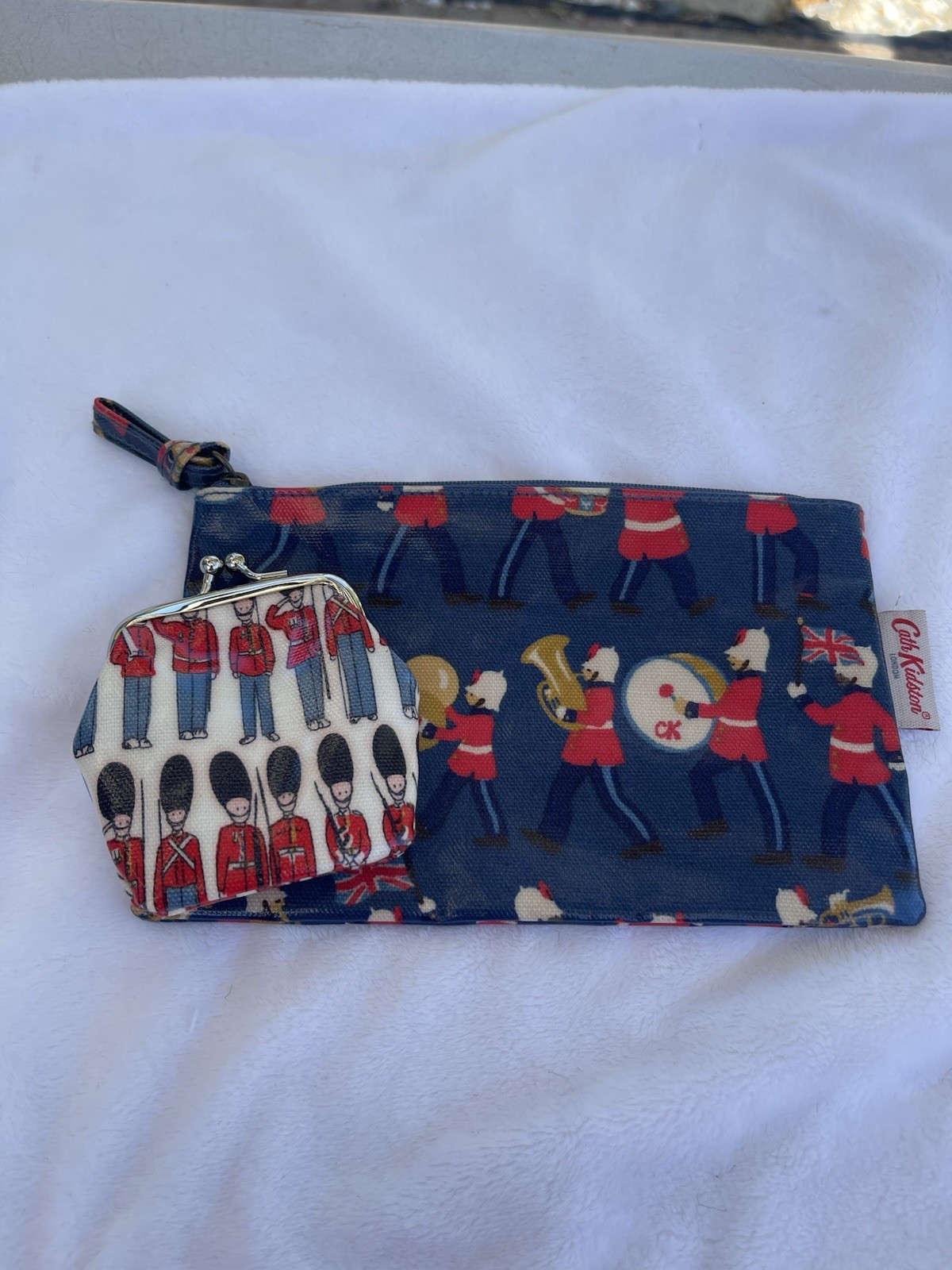 Cath Kidston London Makeup,Change Purse Coated Cotton Classic Guard Band Lot Of2