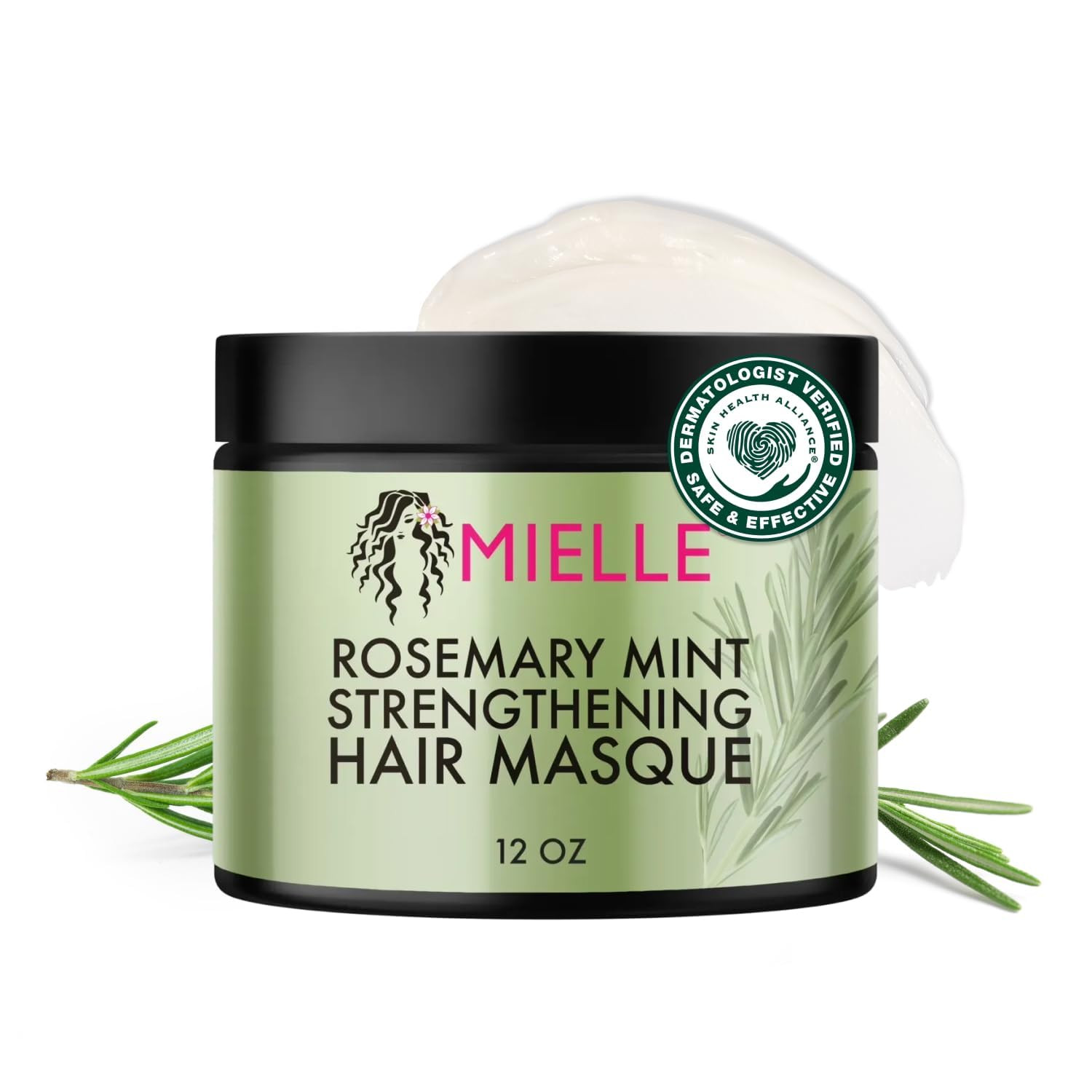 Mielle Rosemary Mint Strengthening Hair Mask Deep Conditioning Biotin 12 Ounce