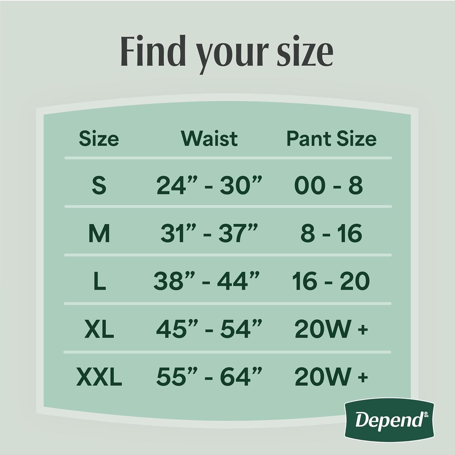 Depend Adult Diapers for Women Incontinence Disposable Underwear Female Ladies