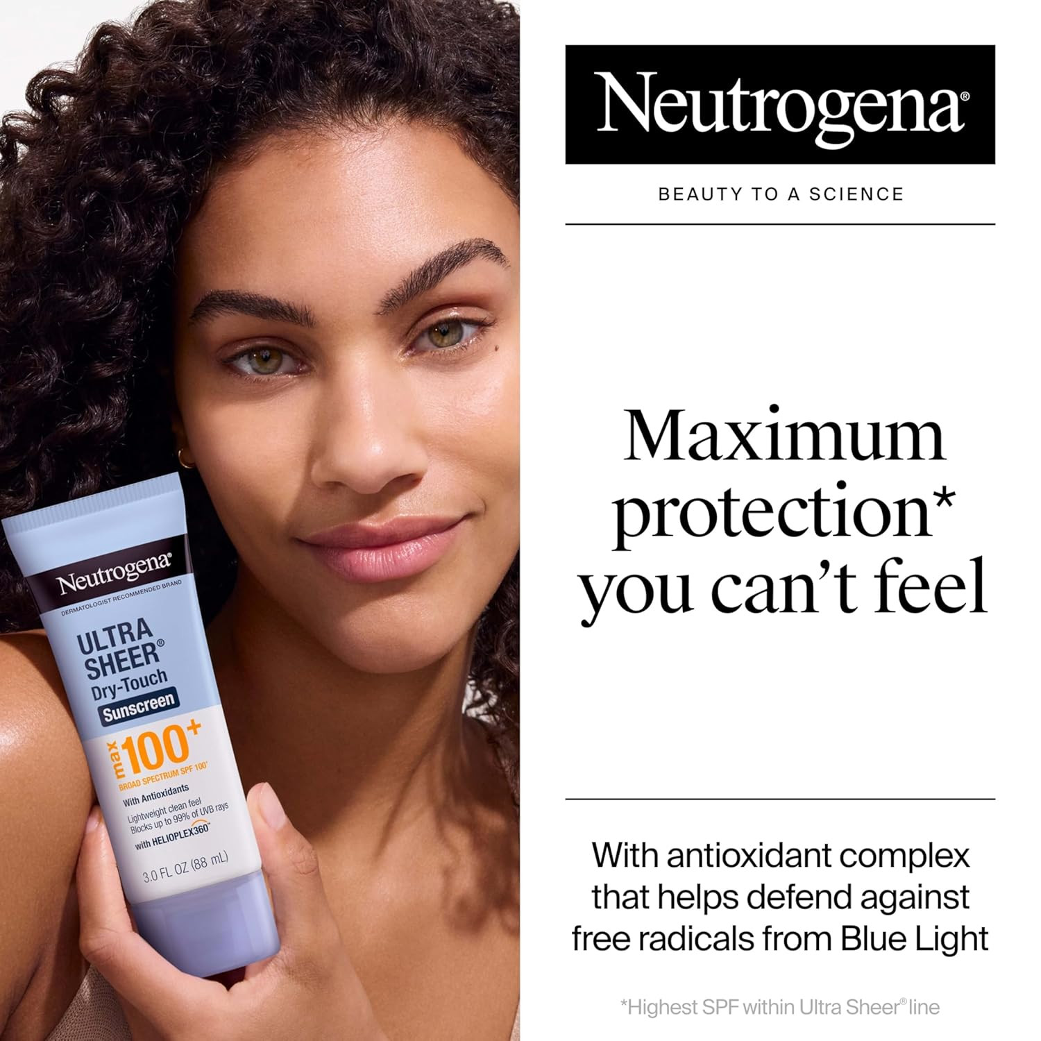 Ultra Sheer Dry-Touch Sunscreen Lotion, Max 100+ Broad Spectrum SPF 100 UVA/UVB